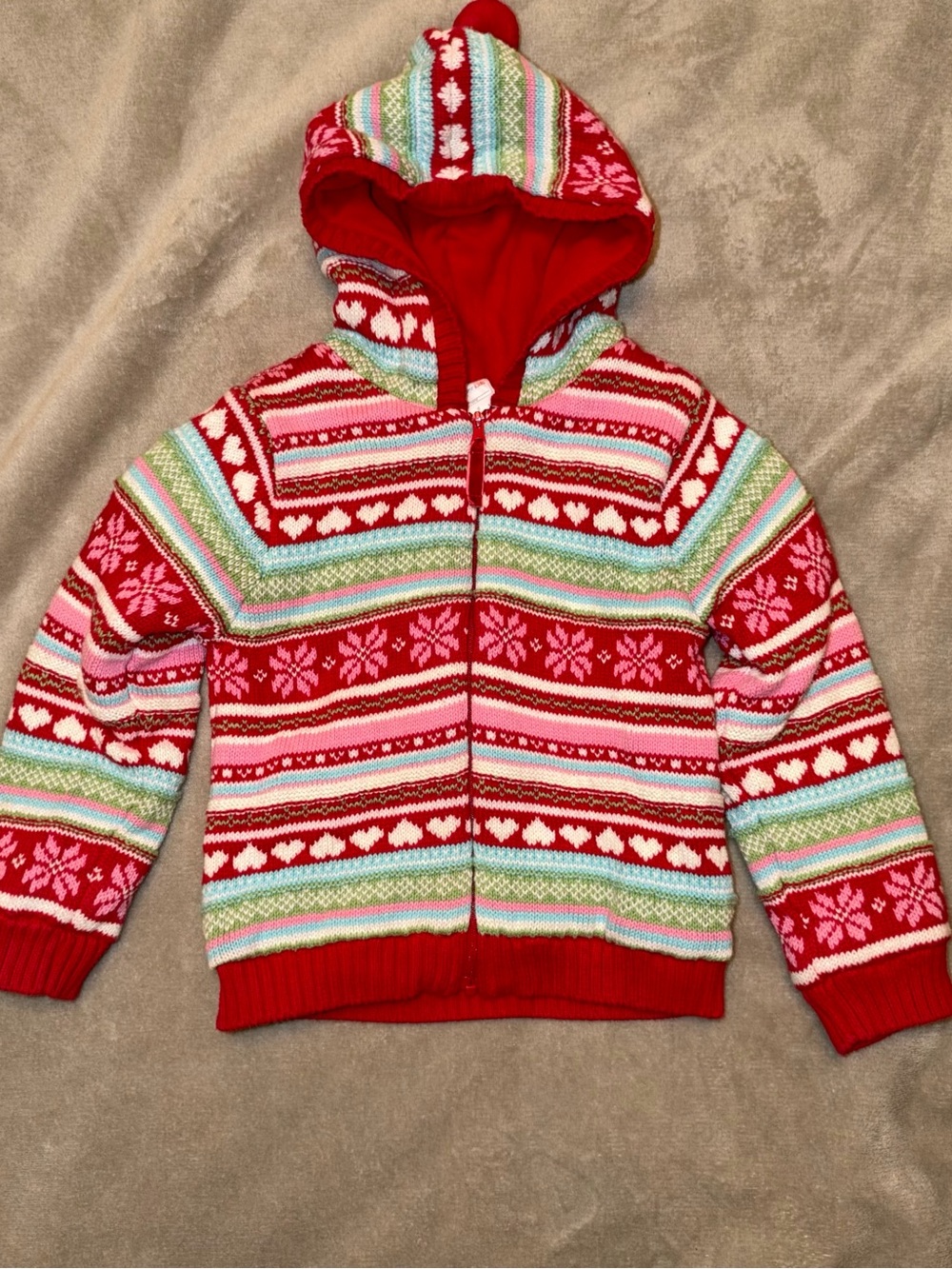 Wonder Kids Knit Zip-Up Hoodie Sweater Size 5T